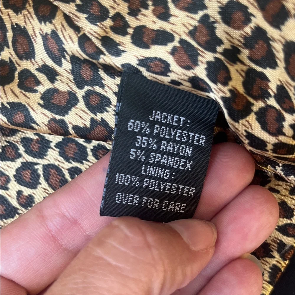 AGB Black Blazer with Leopard Print Lining - Picture 3 of 4